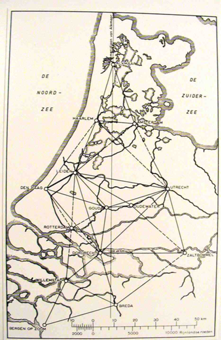 Trigonometrisches Netz, Snellius 1615 Trigonometrisches Netz, Snellius 1615